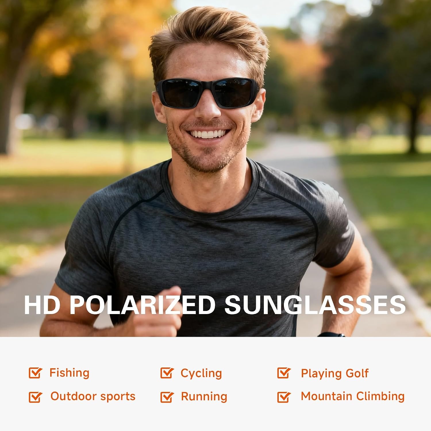 image:imagesuoso Polarized Sports Sunglasses for Men UV400 Wrap Around TR90 Ideal for Fishing Driving Cycling Running Golf Wide Temples Polarized Lenses Reduce Glare Scratch Resistant AntiSlipC06black FramePinkish Purple Lens